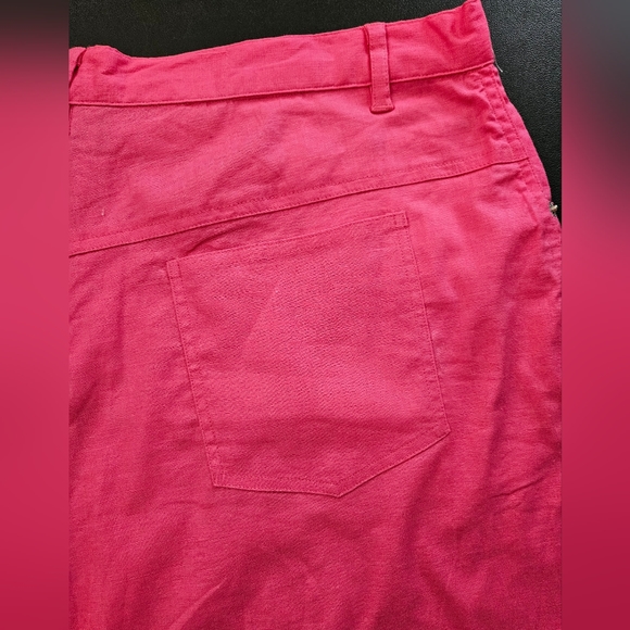 Denim & Co. Linen Blend Hot Pink Capris Pants - Size 20 - Picture 4 of 8